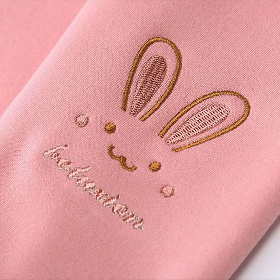 Kinder Thermo-Leggings – Weiche Fleece-Leggings mit Hasenmotiv für Mädchen, warm und modisch