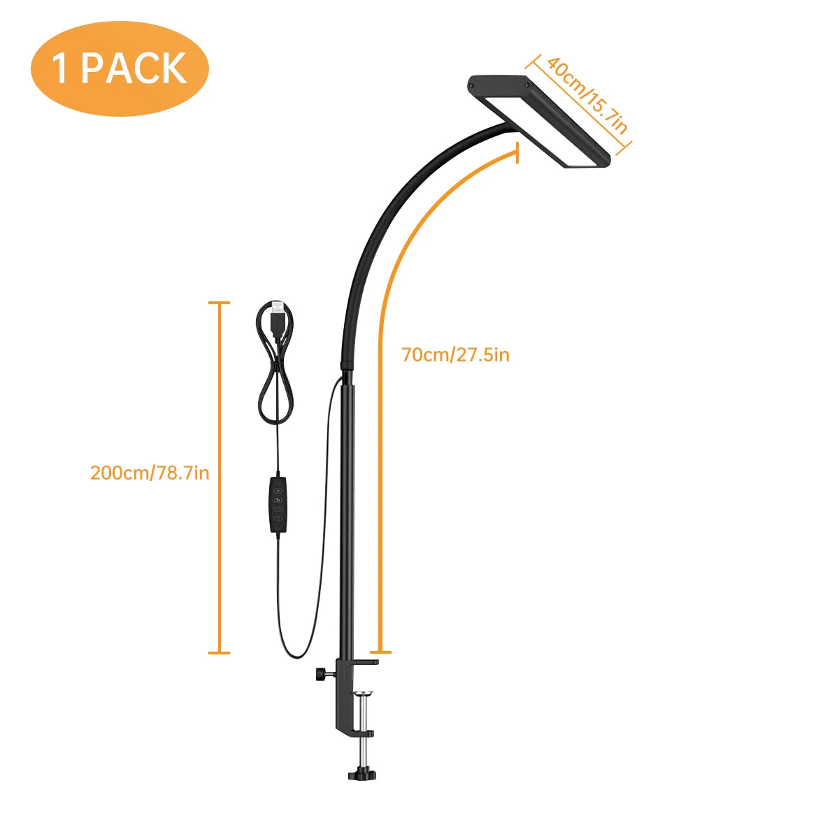 LED-Schreibtischlampe mit flexiblem Hals, stufenlos dimmbar und einstellbarer Lichtfarbe – augenschonend für Büro oder Zuhause.