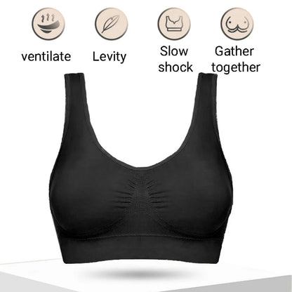 Nahtloser Sport-Bra mit vertikalen Streifen – atmungsaktiv, bequem und ideal für Fitness, Yoga oder den Alltag.