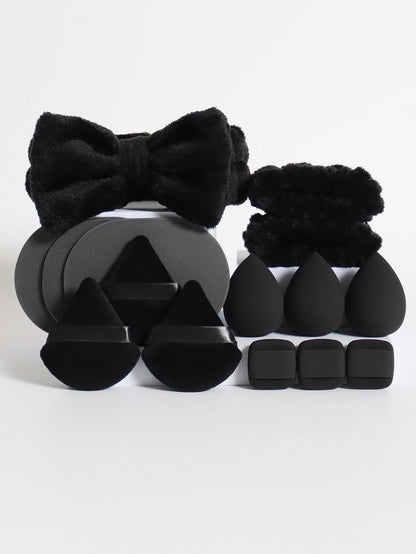 Make-up Schwammset – 15-teiliges Set mit Beauty-Eiern, Puderquasten, Stirnband und Armbändern für müheloses Auftragen und Abschminken