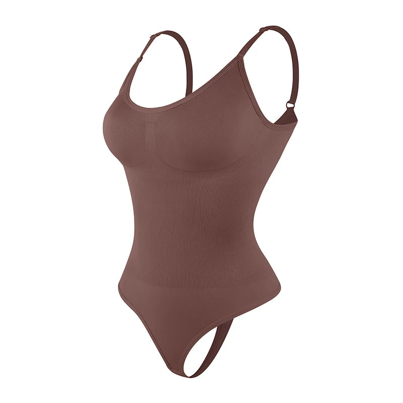 "Form-fitting bodysuit with thong cut – soft, figure-hugging, and ideal for a smooth silhouette under any outfit."