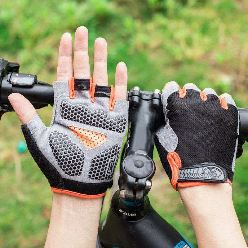 Atmungsaktive Halbfingerhandschuhe mit rutschfestem Grip – leicht, bequem und ideal für Radfahren, Fitness oder Training.