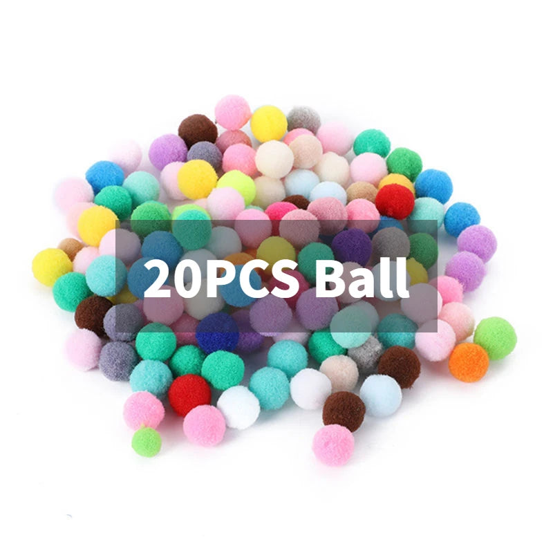 Katzenspielzeug mit Plüschball-Shooter – schießt Mini-Pompoms für interaktiven Spielspaß, ideal zur Beschäftigung von Wohnungskatzen.