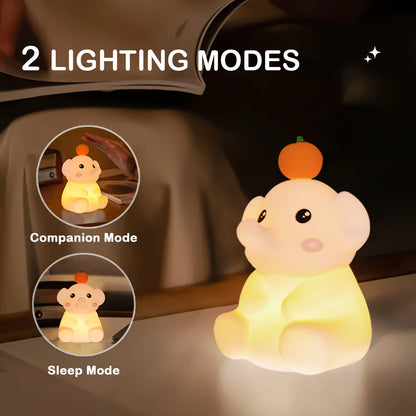 Elefanten-Nachtlampe aus Silikon für Kinder, dimmbar und mit Timer – ideales Schlummerlicht fürs Schlafzimmer oder Kinderbett.