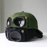 Aviator Baseball Cap mit integriertem Brillen-Design – auffälliger Unisex-Style für Sonne und Straße.