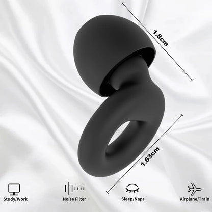 Bouchons d'oreilles en silicone avec réduction de bruit – insonorisés, confortables et idéaux pour nager, dormir ou pour un repos ininterrompu.