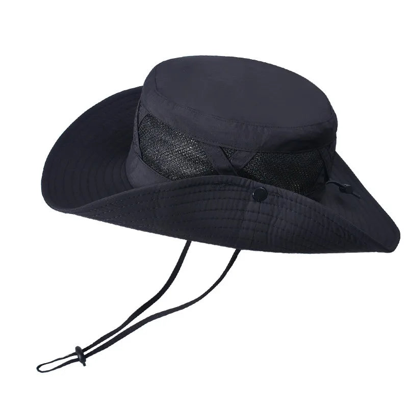 Atmungsaktiver Bucket Hat mit UPF 50+, verstellbar und faltbar – ideal für Sonne und Outdoor.
