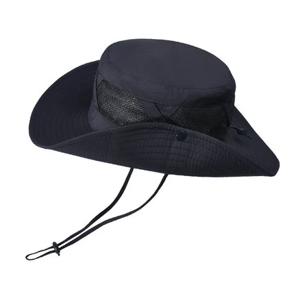 Atmungsaktiver Bucket Hat mit UPF 50+, verstellbar und faltbar – ideal für Sonne und Outdoor.