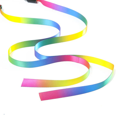 Katzenspielangel mit bunten Regenbogenbändern – interaktiv, lustig und ideal zum Jagen, Springen und gemeinsame Spielzeit.