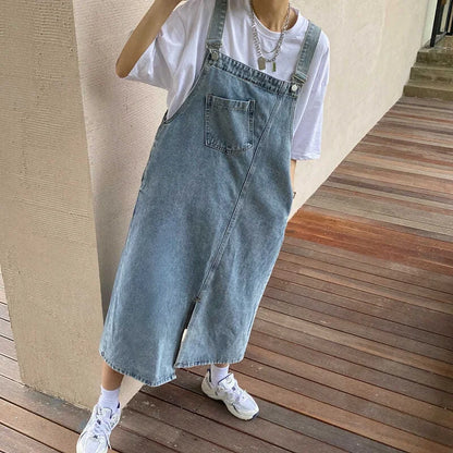 Lockeres Jeans-Trägerkleid mit Spaghettiträgern – ärmellos, lässig und perfekt für entspannte Alltagslooks.