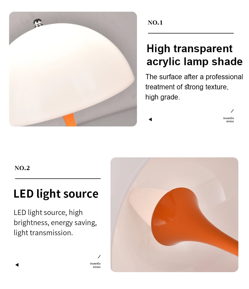 Kompakte Pilz-Tischlampe mit USB-Ladung & Touch-Dimmung – blütenknospenförmiges Design, ideal als dekoratives Nachtlicht im Schlafzimmer.