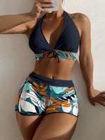 Halter-Bikini Set – Zweiteiliges High-Waist Design mit Print