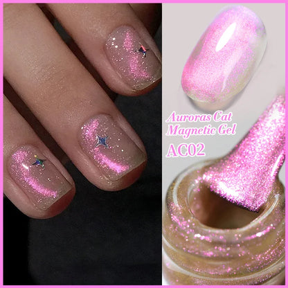 BORN PRETTY 10ml Aurora Cat Eye Gel – magnetischer Glanz mit märchenhaftem Schimmer, UV-Soak-Off für funkelnde Nail-Art-Looks.