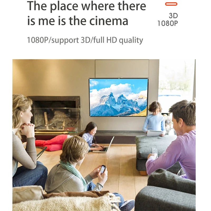 60–200 Zoll tragbare faltbare Projektorleinwand, hohe Dichte, weiß, faltenfrei, weich, 16:9 für innen & außen