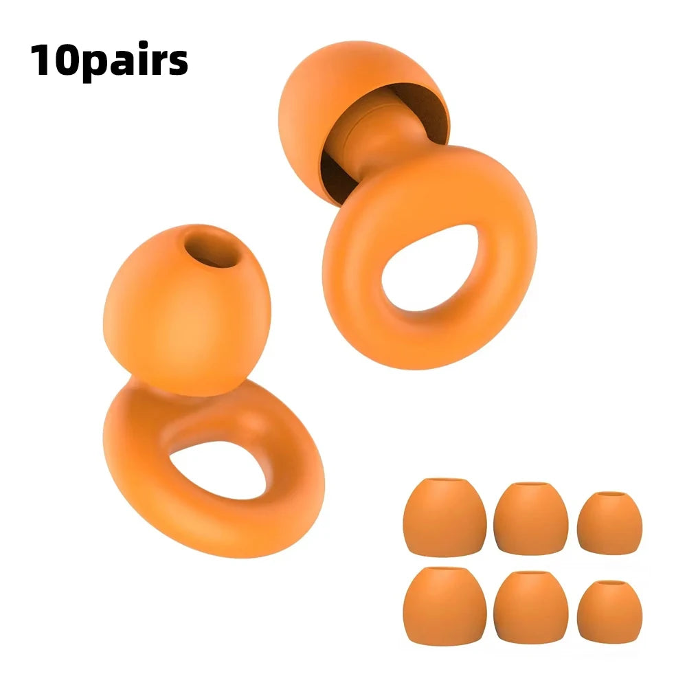 Bouchons d'oreilles en silicone avec réduction de bruit – insonorisés, confortables et idéaux pour nager, dormir ou pour un repos ininterrompu.