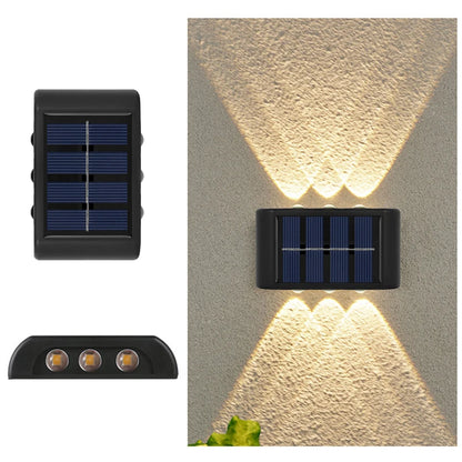 6LED Solar Lights, Outdoor Atmosphere Wall Lamp, Up And Down Light Control for Garden Yard Street Balcony Terrace Camping Decor