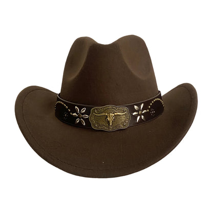 Western Cowboyhut im Retro-Stil mit breiter Krempe – stylisch und luftig für sonnige Tage.