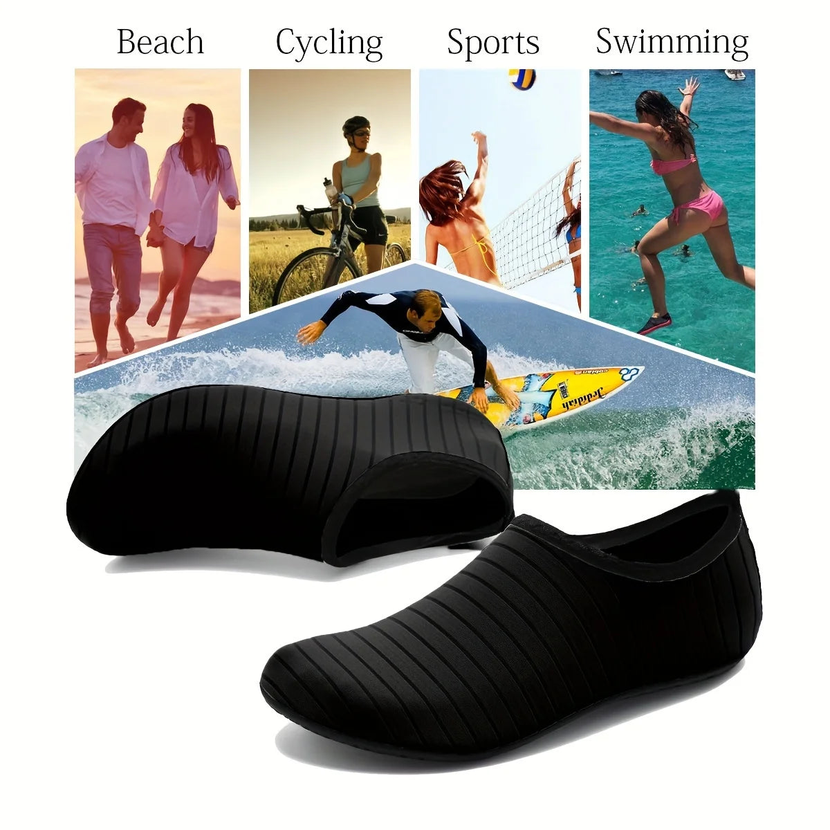 Wasserschuhe mit Barfußgefühl – rutschfest, schnelltrocknend und ideal für Strand, Schwimmen & Wassersport.