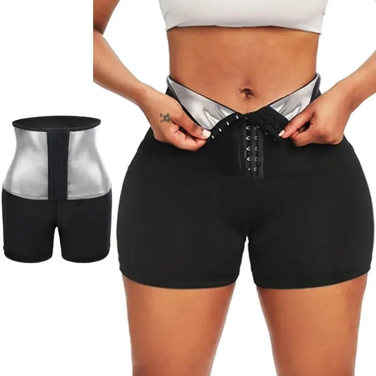 Sauna-Shorts mit Thermo-Effekt – fördern das Schwitzen, formen Taille und Hüfte, ideal für Fitness und gezieltes Abnehmen.