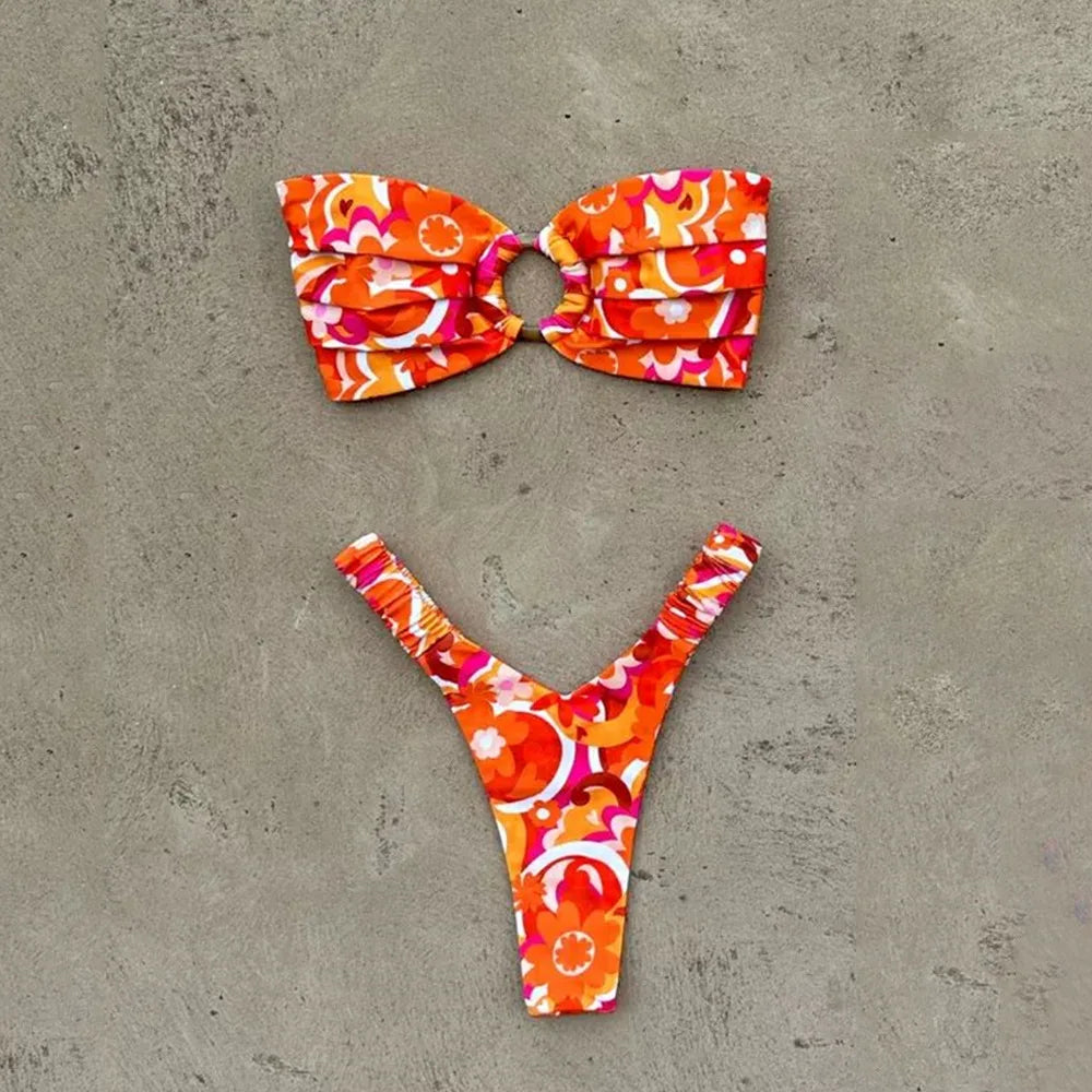Push-Up Bikini-Set – Sexy Brazilian-Design mit Tanga & trendigen Mustern