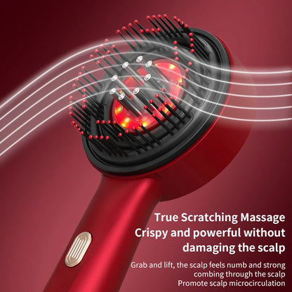 Kopfhaut-Massagekamm – Roter Lichttherapie-Kamm mit Öl-Applikator zur Haarpflege