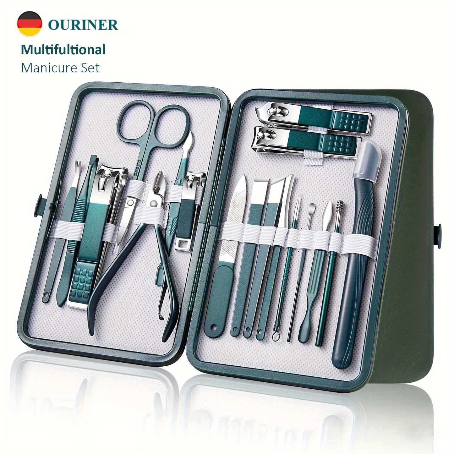 Maniküre & Pediküre Set – Hochwertiges Edelstahl-Set mit 7/10/12/18 Teilen inklusive Nagelknipser, im praktischen Reiseetui