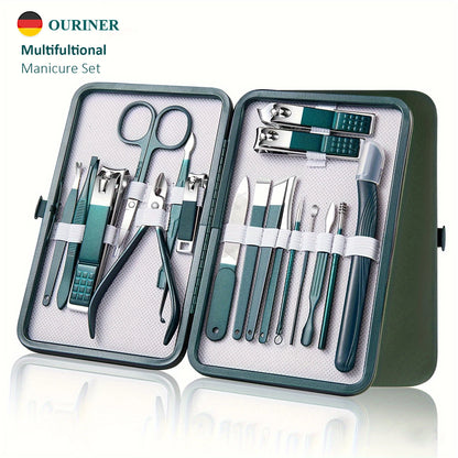 Maniküre & Pediküre Set – Hochwertiges Edelstahl-Set mit 7/10/12/18 Teilen inklusive Nagelknipser, im praktischen Reiseetui