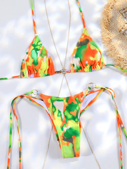 Sexy Micro Bikini Sets – Stylish Bikinis with Chain Details & Bandage Design in Trendy Patterns