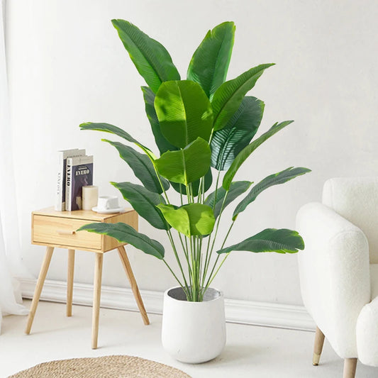 Künstliche Tropenpflanze – Große Monstera oder Bananenblätter für stilvolle Deko in Haus und Garten