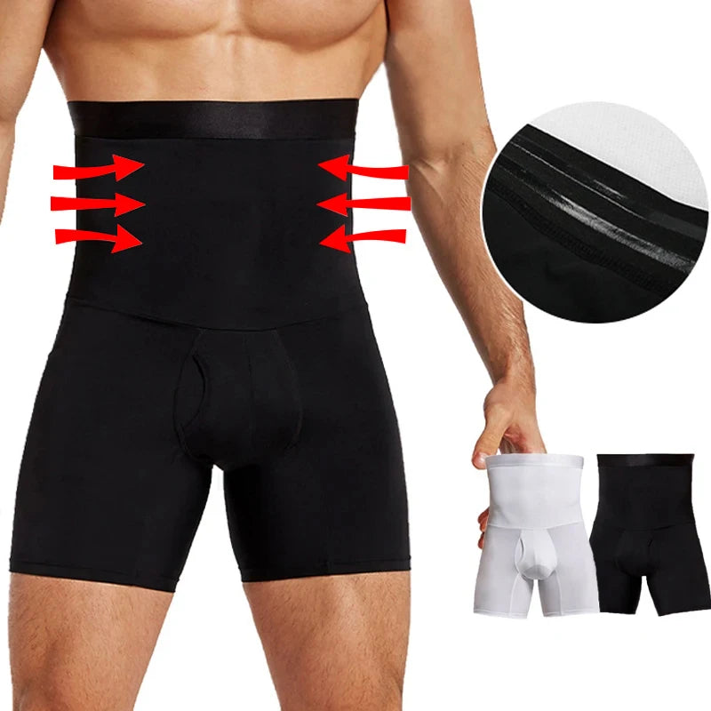 Hochtaillierte Kompressions-Shorts für Männer – formt Bauch und Taille, stützend und ideal für eine schlanke Silhouette im Alltag.