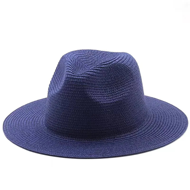 Großer Panama-Strohhut mit breiter Krempe – unisex, luftig und ideal für Sommer, Strand & UV-Schutz mit stilvollem Fedora-Design.