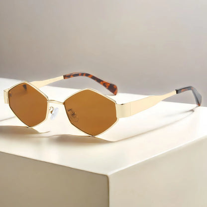 Trendige Hexagon-Sonnenbrille im Vintage-Stil – luxuriöses 2024er Design mit kleiner Fassung, unisex und perfekt für stylische Looks.