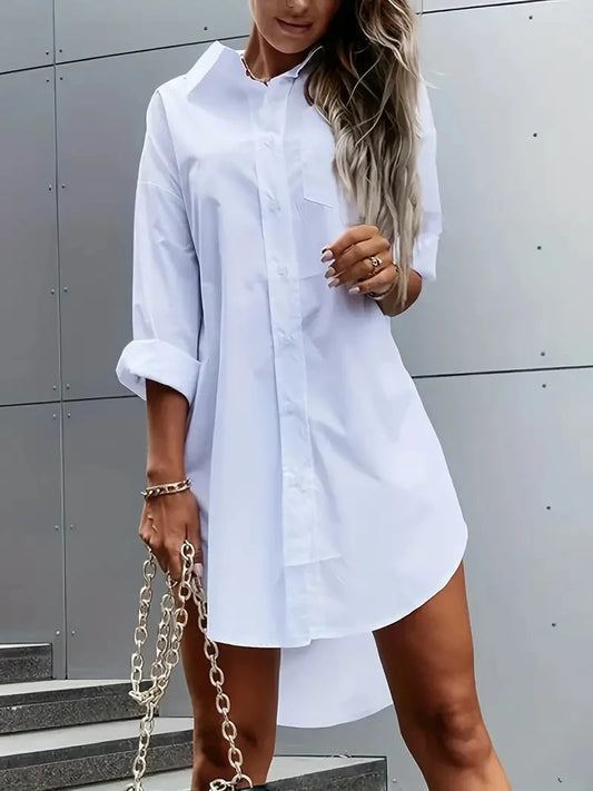 Hemdblusenkleid mit Knopfleiste – Langärmeliges Design mit klassischem Reverskragen