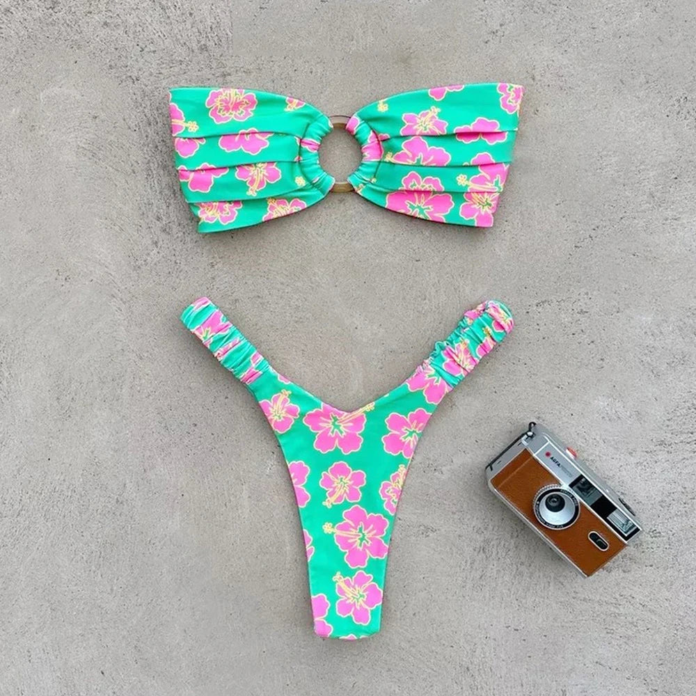 Push-Up Bikini-Set – Sexy Brazilian-Design mit Tanga & trendigen Mustern