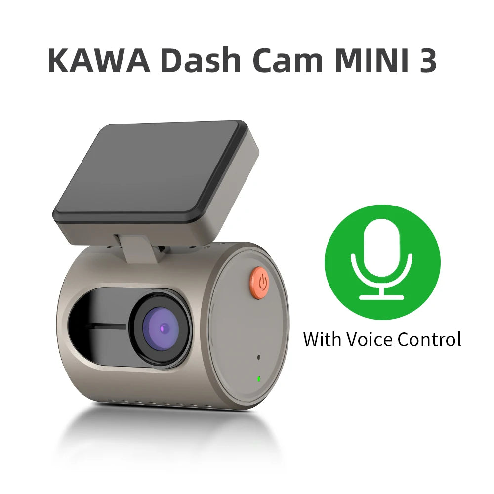 KAWA MINI 3 Dashcam mit 2K-Auflösung, Nachtsicht, Sprachsteuerung & WLAN – kompakt, smart und ideal für sicheres Fahren.