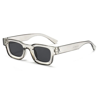 Retro-Punk Sonnenbrille mit kleinem Rechteckrahmen – unisex, UV400-Schutz und ideal für trendige Sommerlooks im Vintage-Stil.