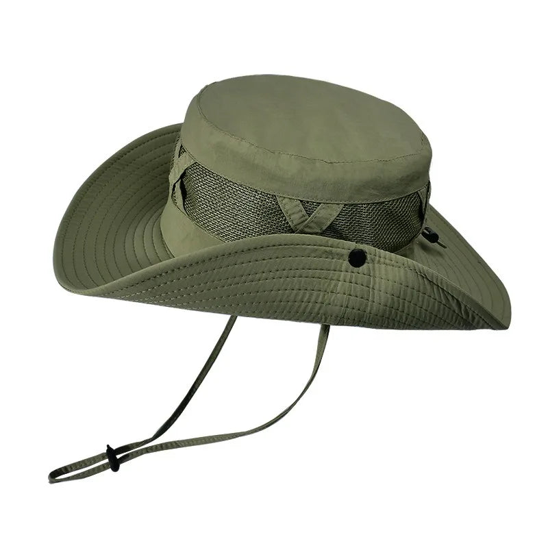 Atmungsaktiver Bucket Hat mit UPF 50+, verstellbar und faltbar – ideal für Sonne und Outdoor.