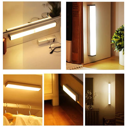 Kabelloses LED-Licht mit Bewegungssensor & USB-C – wiederaufladbar, ideal für Schrank, Küche, Treppe oder als Nachtlicht.