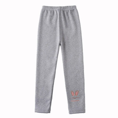 Kinder Thermo-Leggings – Weiche Fleece-Leggings mit Hasenmotiv für Mädchen, warm und modisch