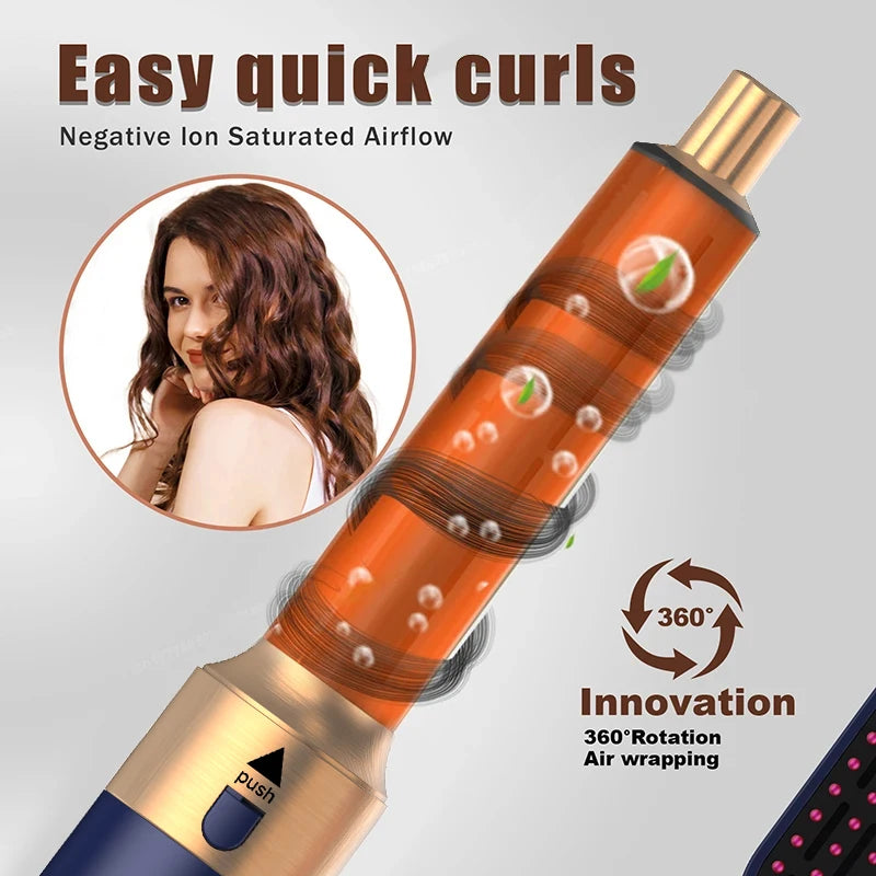 5-in-1 Haarstyler – Multifunktionales Gerät zum Locken, Glätten, Föhnen und Stylen. Inklusive Haarbürste für vielseitige Looks mit nur einem Tool.