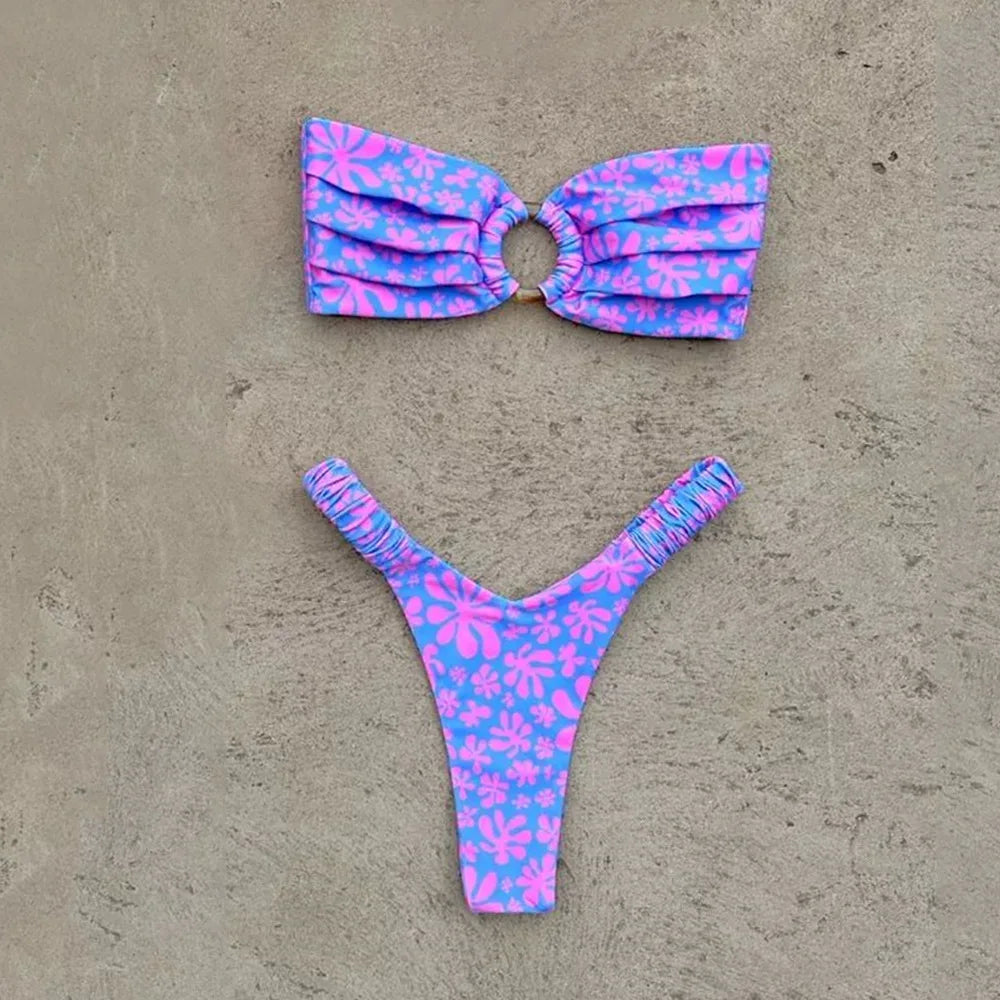 Push-Up Bikini-Set – Sexy Brazilian-Design mit Tanga & trendigen Mustern