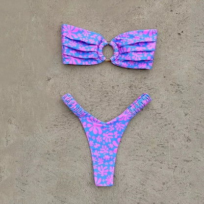 Push-Up Bikini-Set – Sexy Brazilian-Design mit Tanga & trendigen Mustern