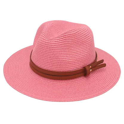 Großer Panama-Strohhut mit breiter Krempe – unisex, luftig und ideal für Sommer, Strand & UV-Schutz mit stilvollem Fedora-Design.