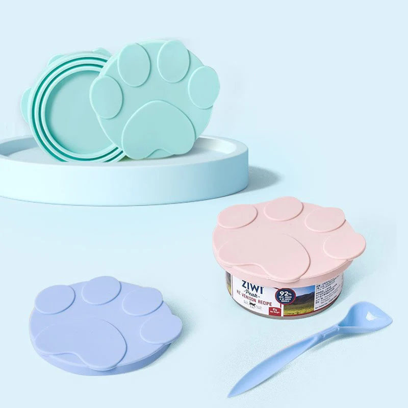 Tapa de silicona con cuchara – tapa de almacenamiento 2 en 1 para latas, mantiene la comida para mascotas fresca