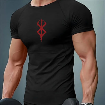 Kompressionsshirt mit Print und kurzen Ärmeln – schnelltrocknend, atmungsaktiv und perfekt für Gym, Training oder als Baselayer.