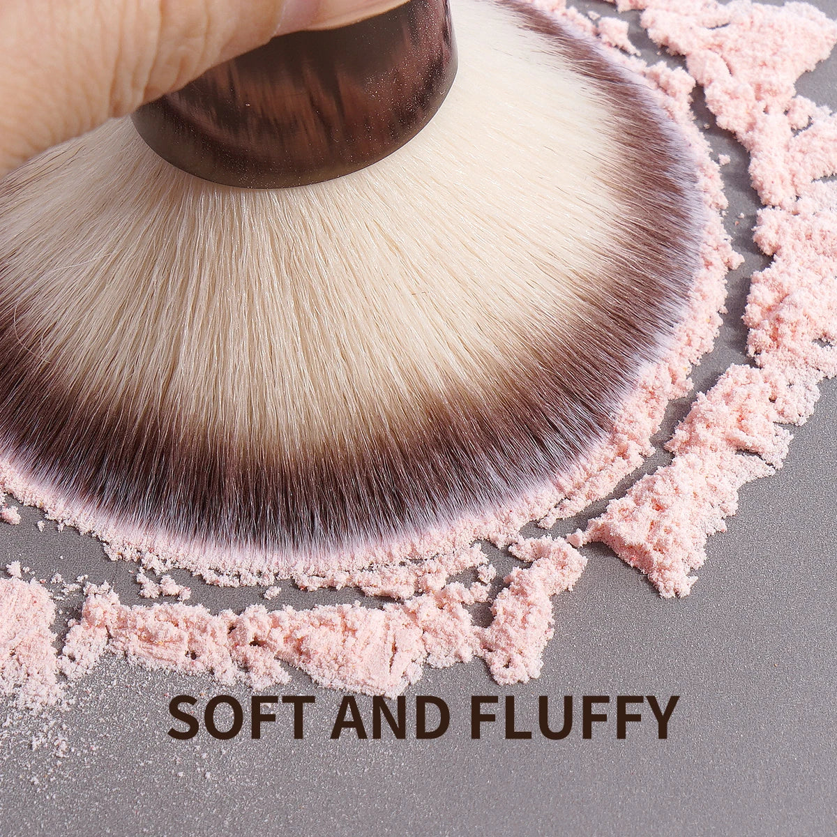 Doppelseitiger Make-up Pinsel – Vielseitiger Pinsel für Foundation, Puder, Concealer, Rouge und Bronzer mit weichen Fasern
