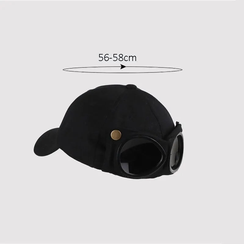 Aviator Baseball Cap mit integriertem Brillen-Design – auffälliger Unisex-Style für Sonne und Straße.