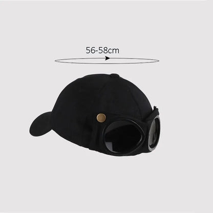 Aviator Baseball Cap mit integriertem Brillen-Design – auffälliger Unisex-Style für Sonne und Straße.