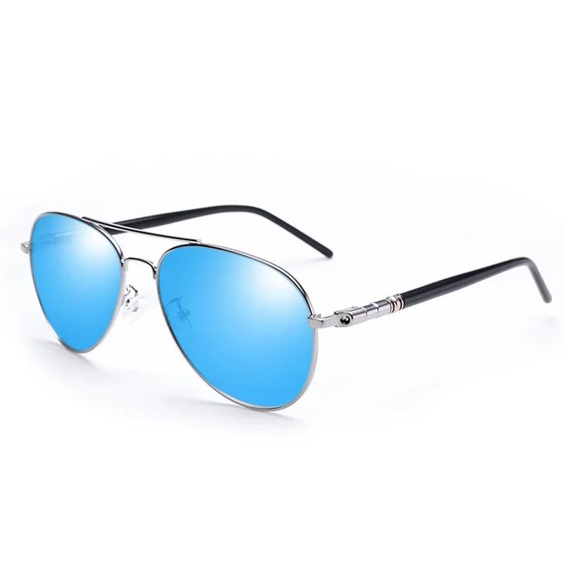 Polarisierte Piloten-Sonnenbrille mit farbig verspiegelten Gläsern – unisex, UV400-Schutz und ideal zum Fahren & für sonnige Tage.