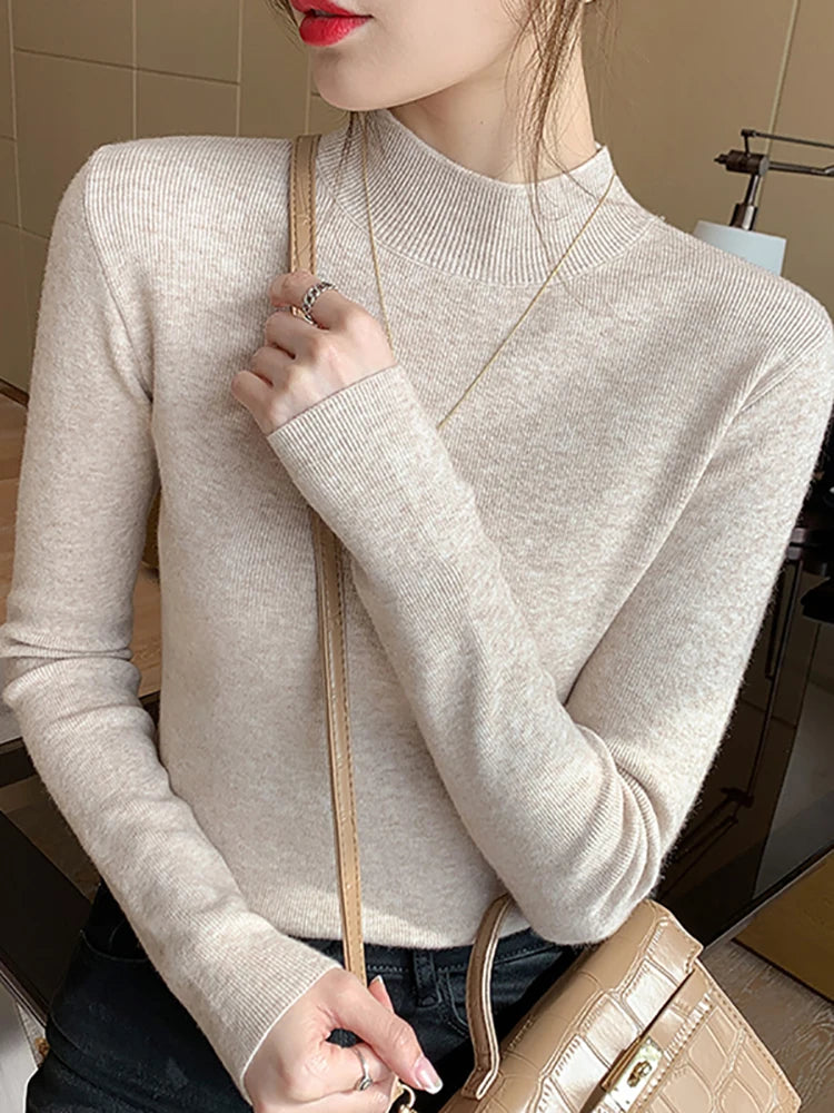 Rollkragenpullover – Eleganter Strickpullover mit Langarm & Stretch für stilvollen Komfort